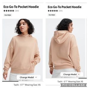 Fabletics Hoodie Womens Eco Go To Pocket Fleece Sweatshirt Oak Size Medium